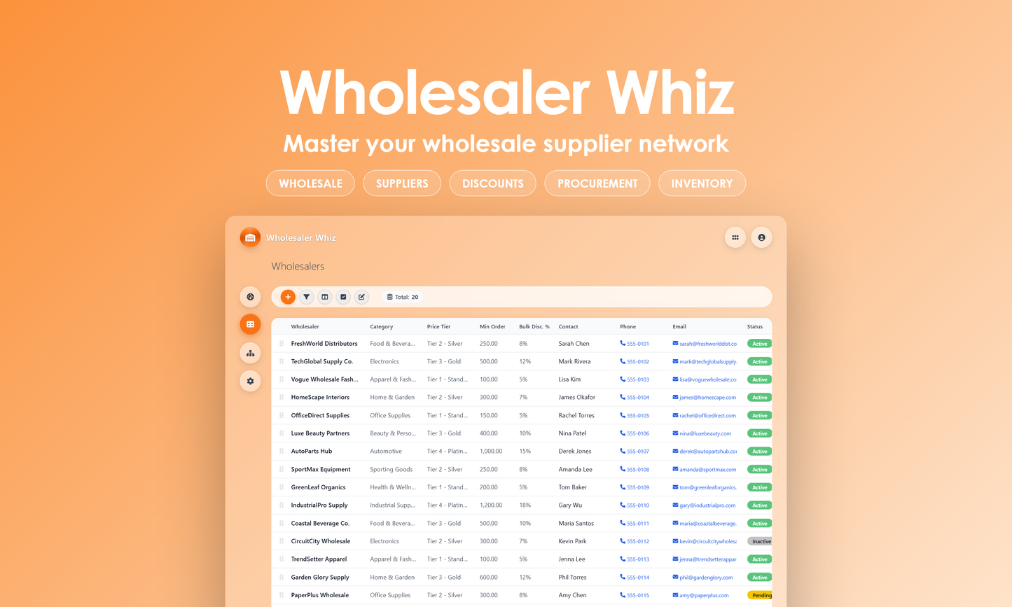 Wholesaler Whiz - Grid