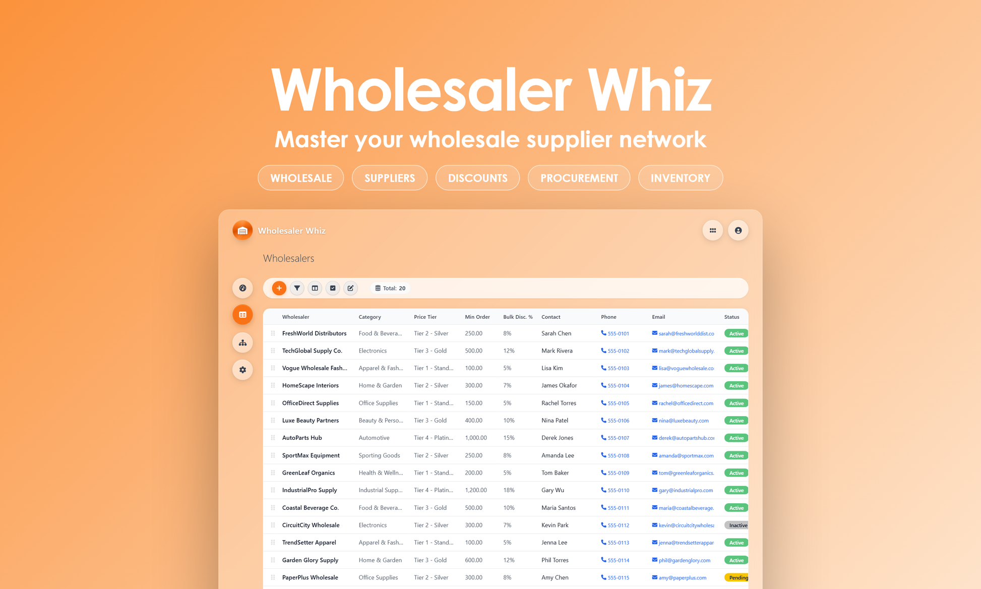 Wholesaler Whiz - Grid