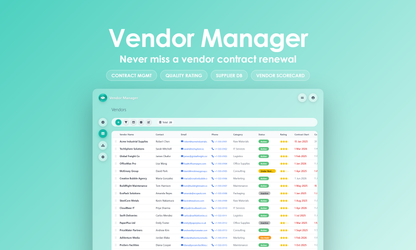 Vendor Manager - Grid