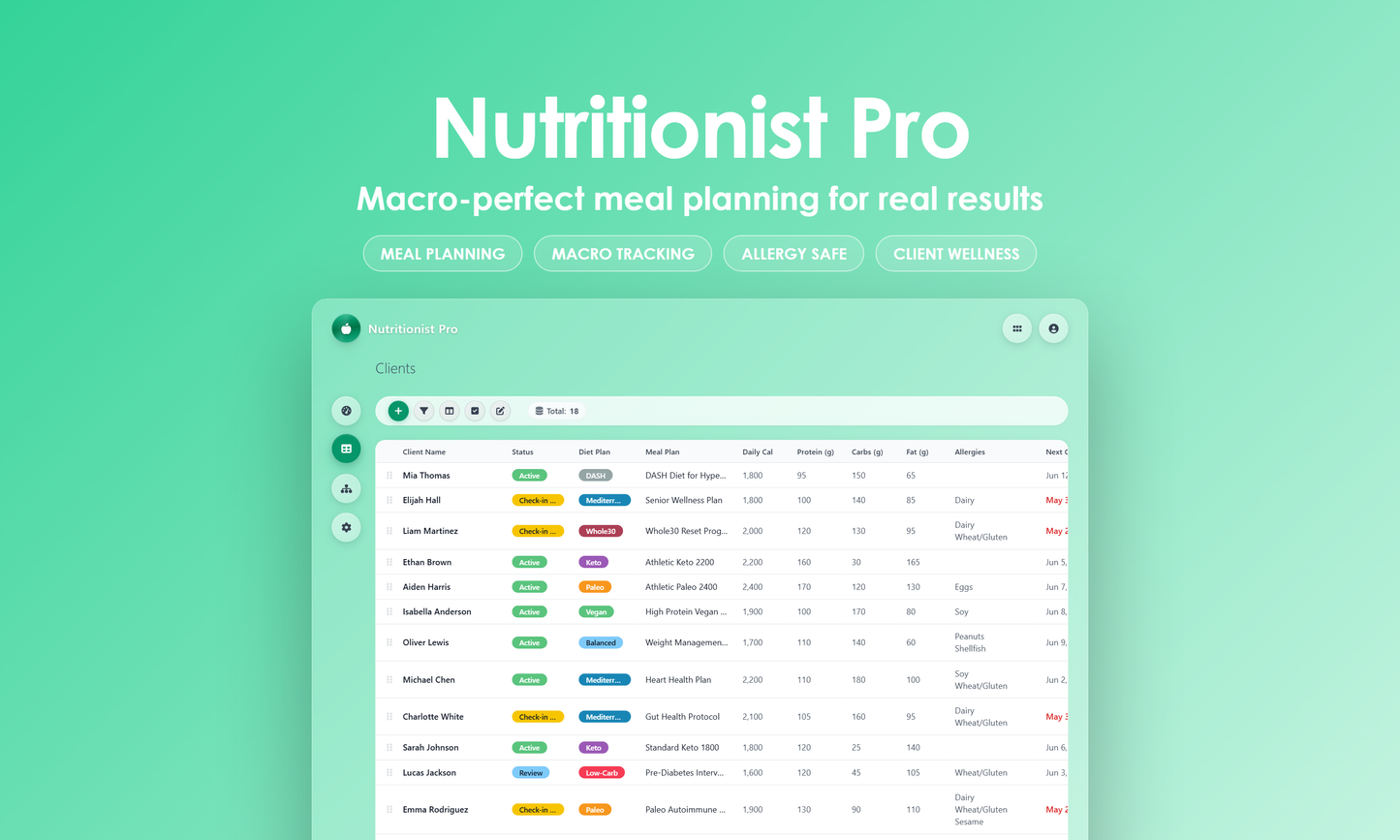 Nutritionist Pro - Grid