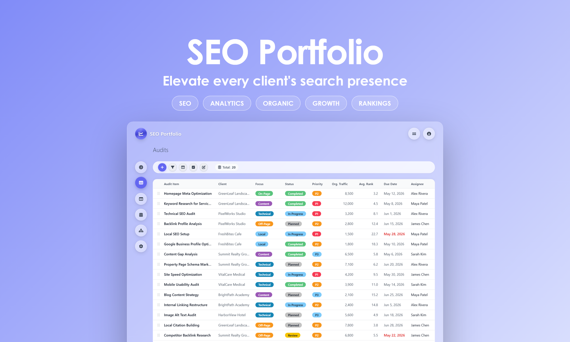 SEO Portfolio - Grid