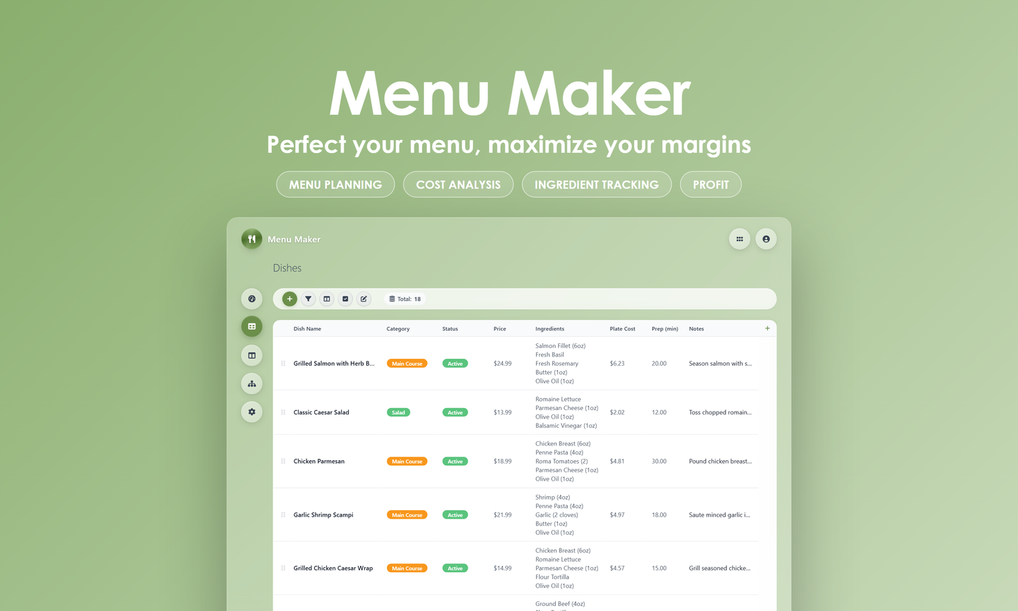 Menu Maker - Grid