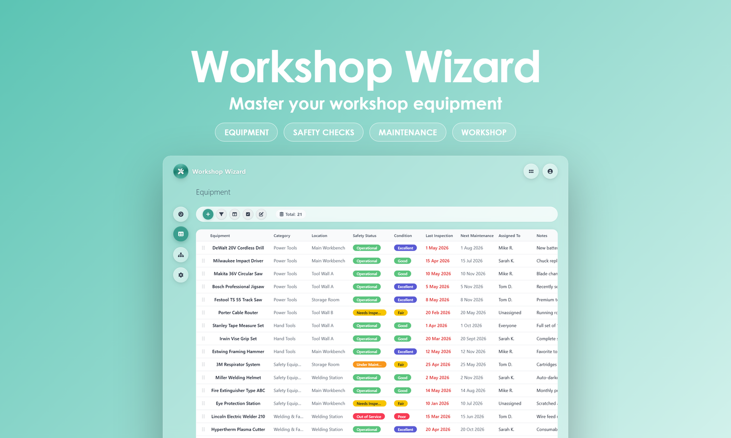 Workshop Wizard - Grid