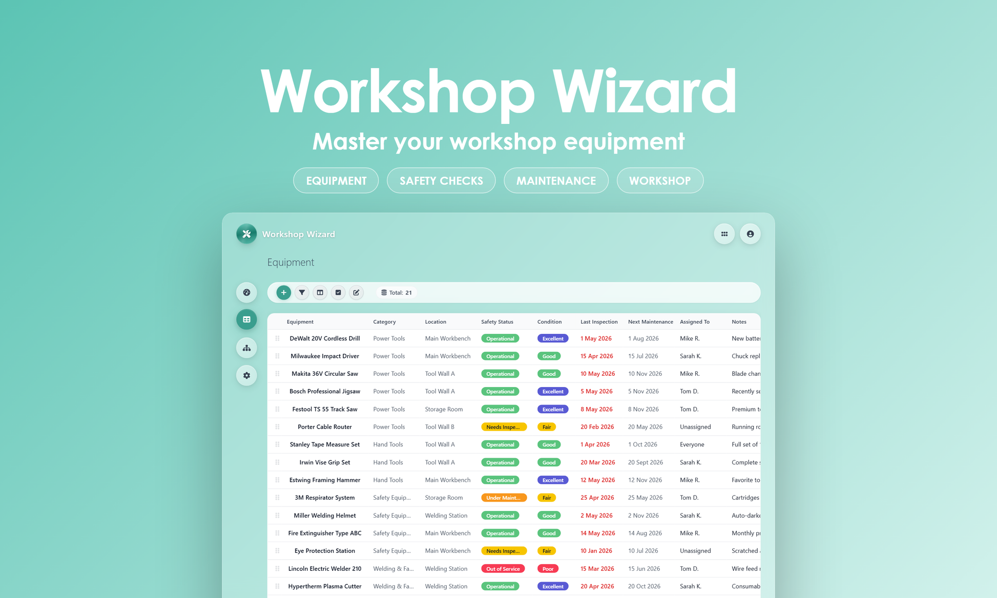 Workshop Wizard - Grid