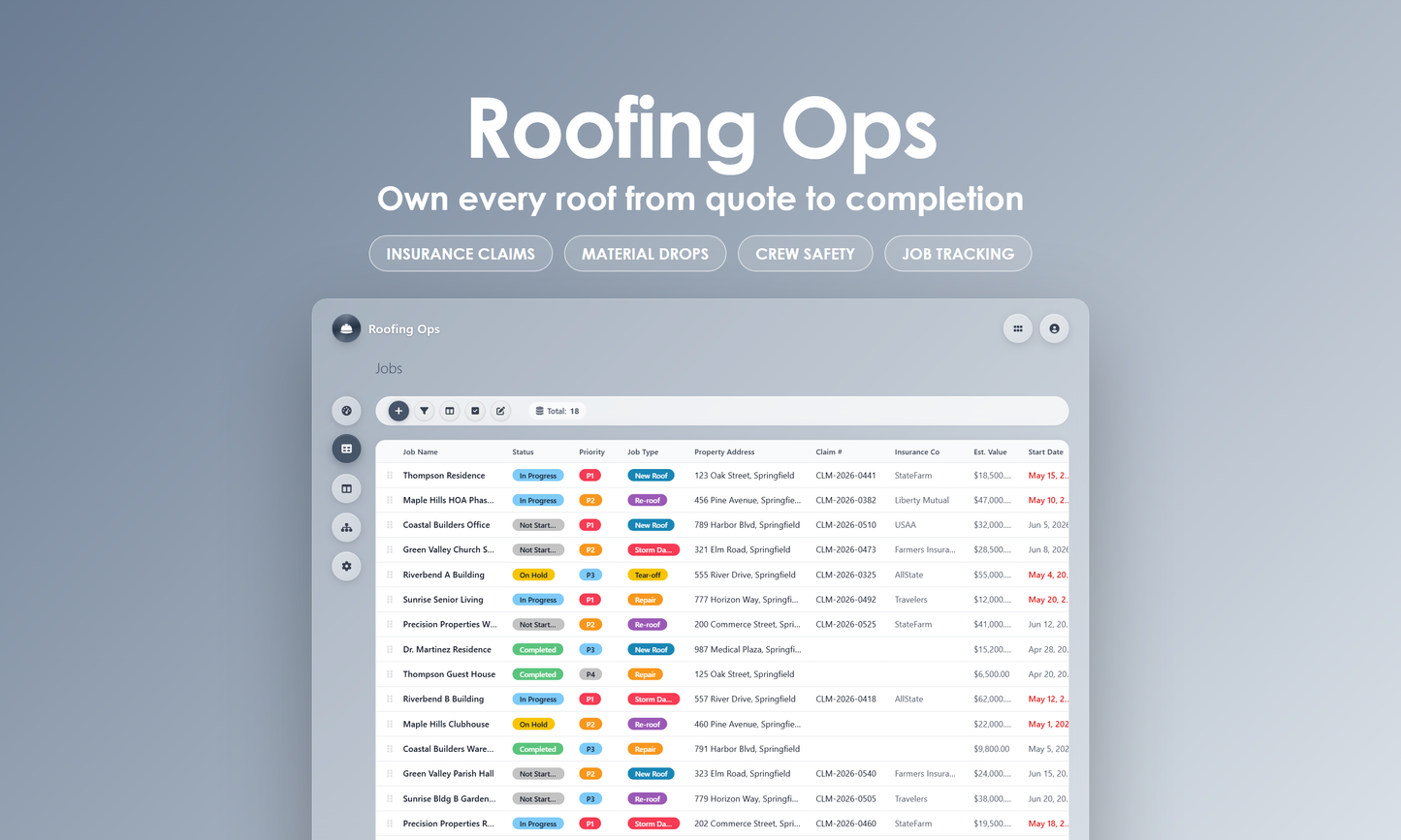 Roofing Ops - Grid