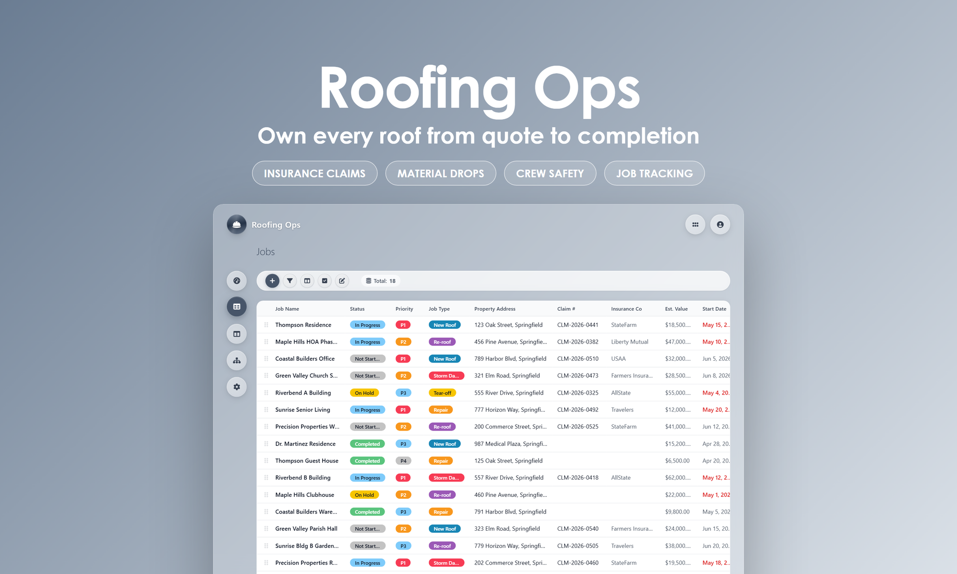 Roofing Ops - Grid