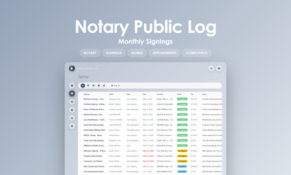 Notary Public Log - Grid