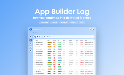 App Builder Log - Grid