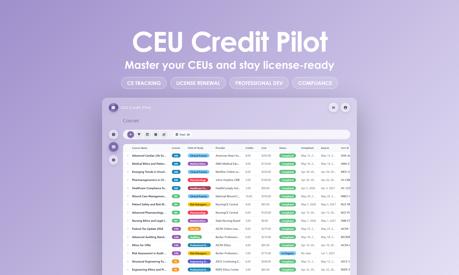 CEU Credit Pilot - Grid