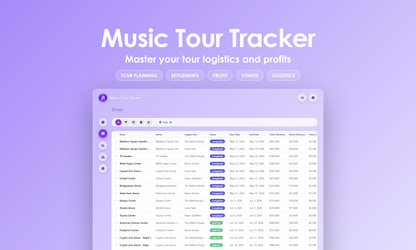 Music Tour Tracker - Grid