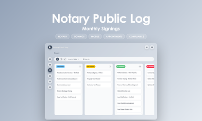 Notary Public Log - Kanban