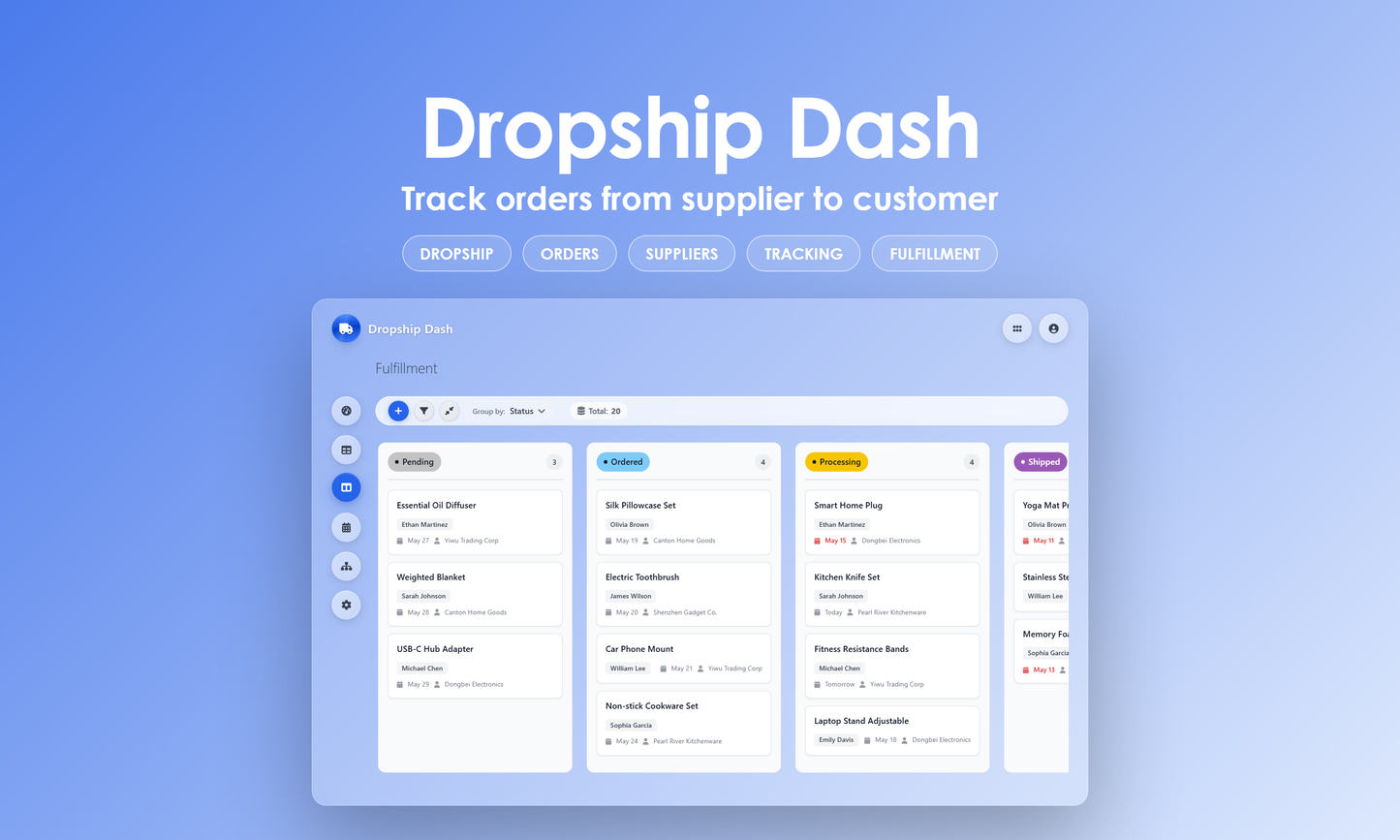 Dropship Dash - Kanban