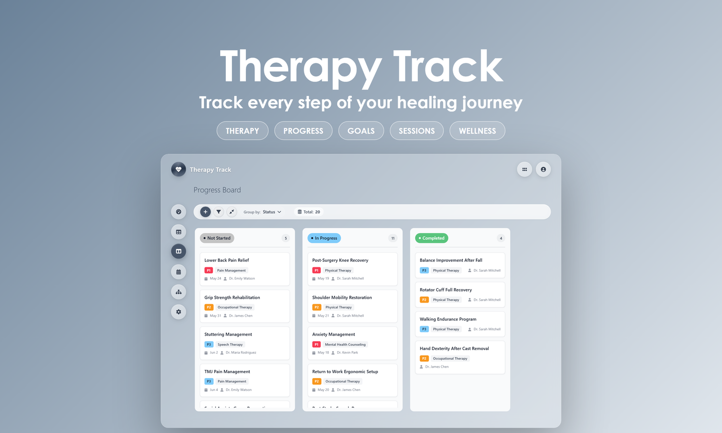 Therapy Track - Kanban