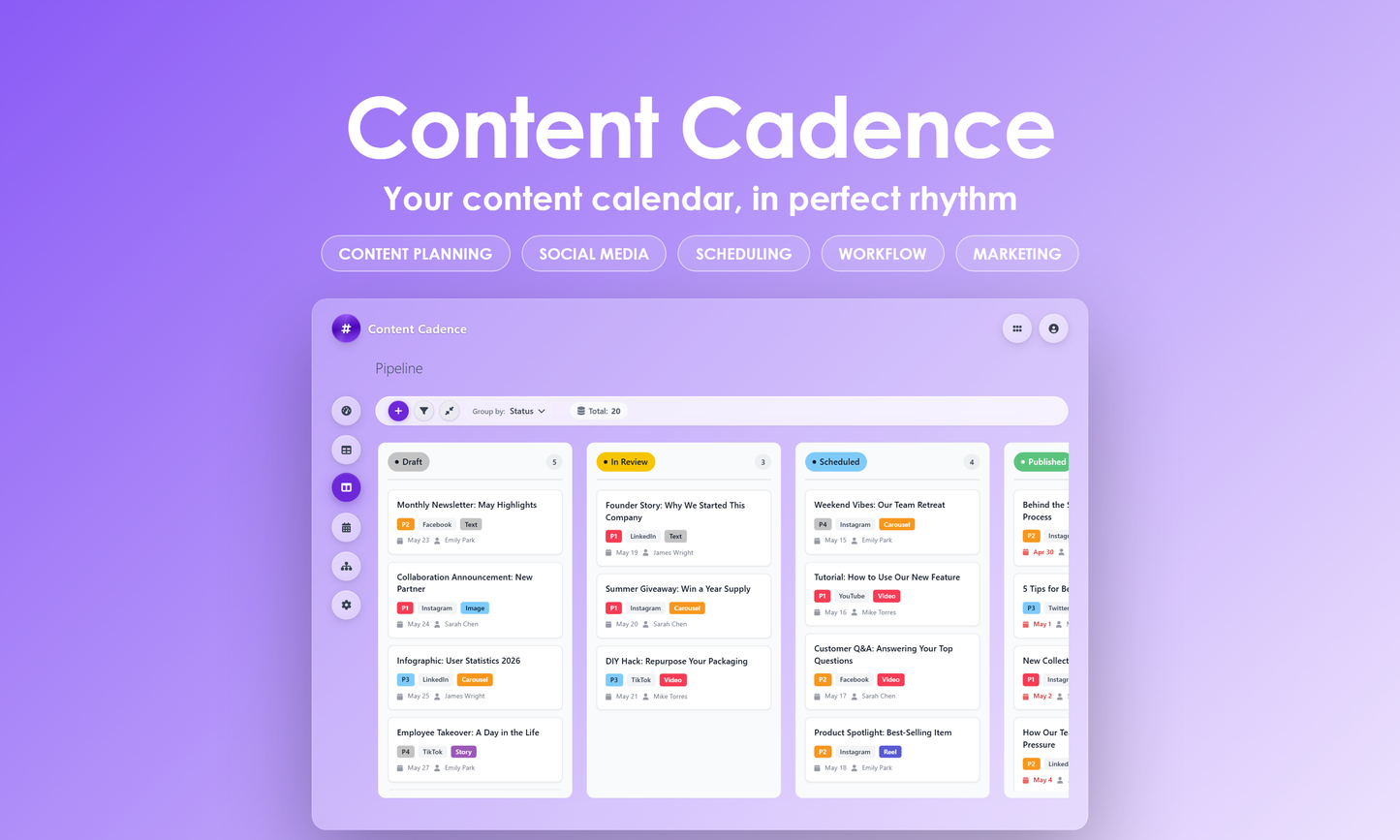 Content Cadence - kanban