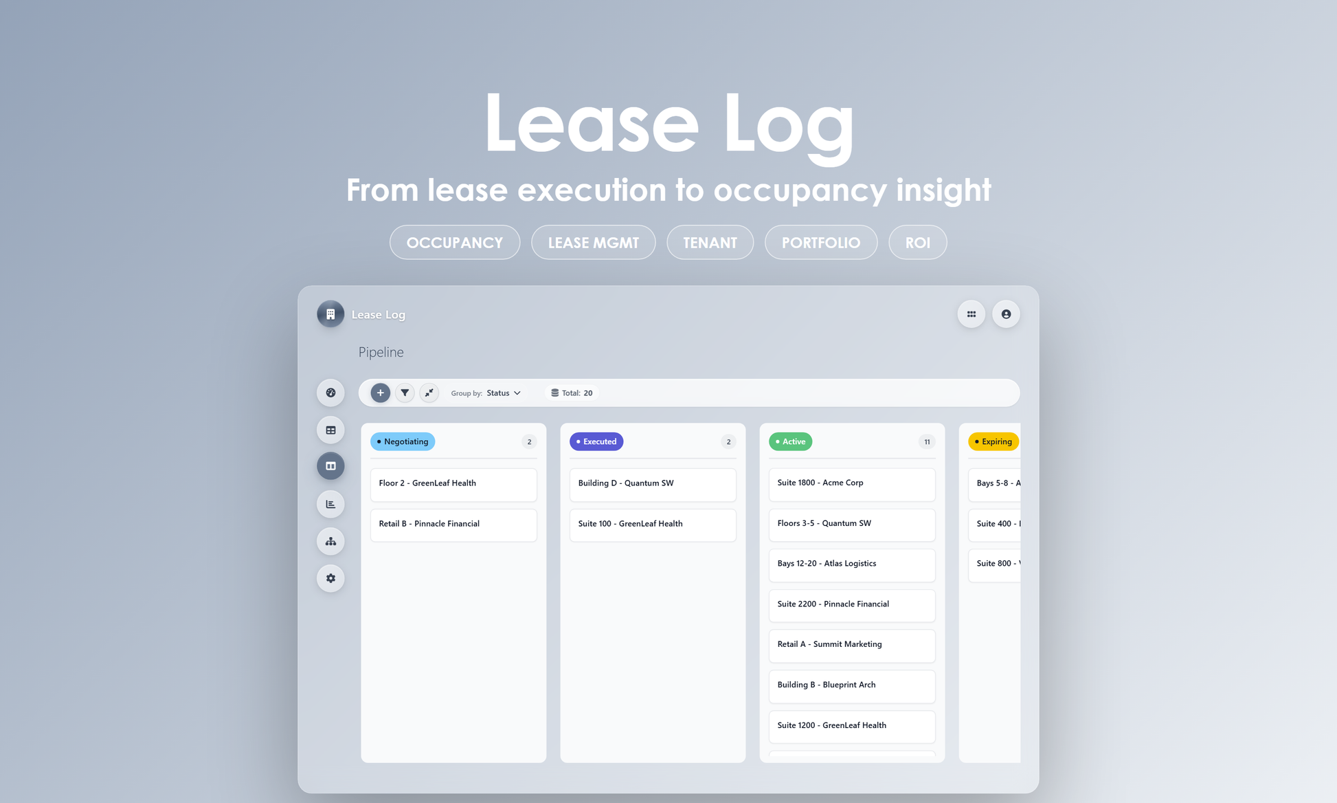 Lease Log - Kanban