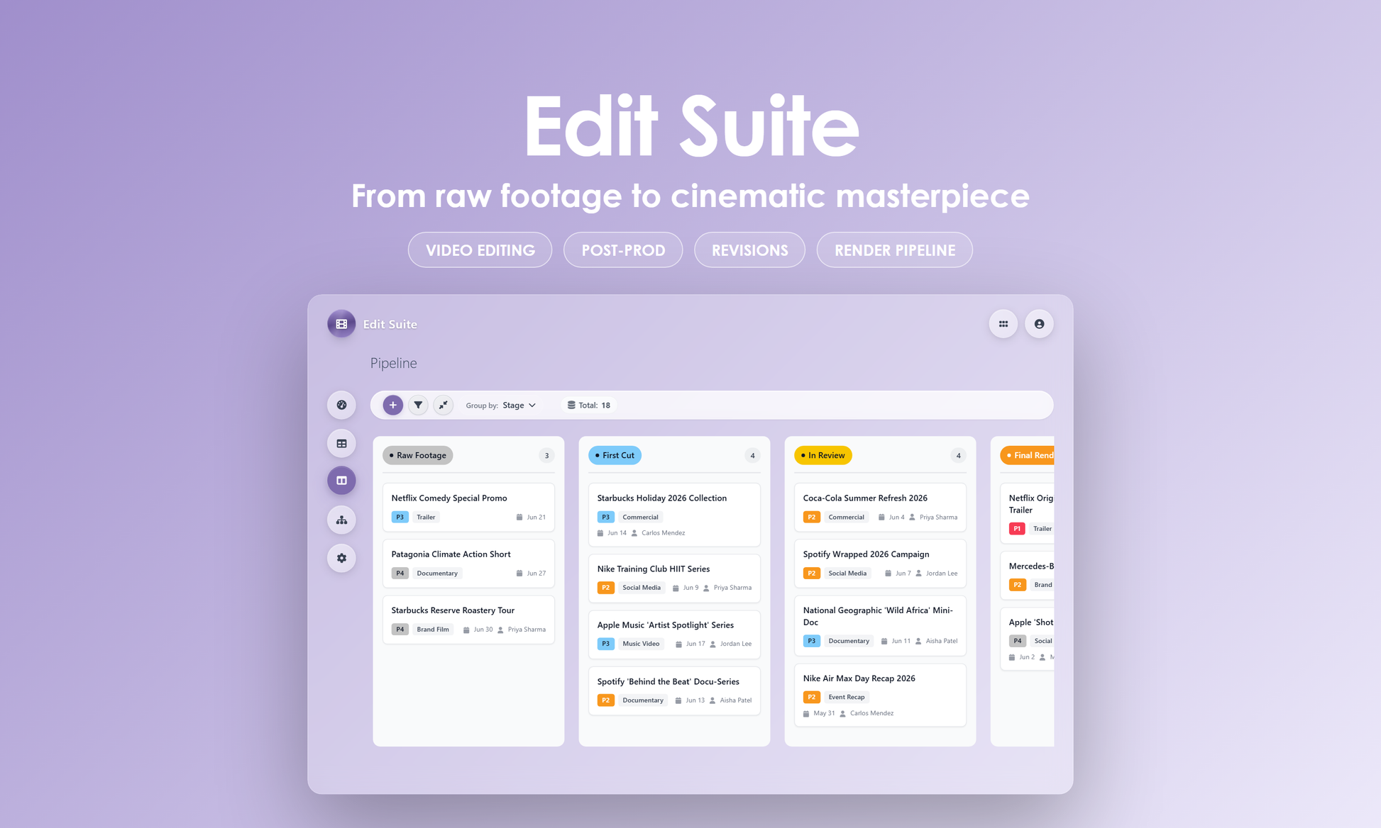 Edit Suite - Kanban