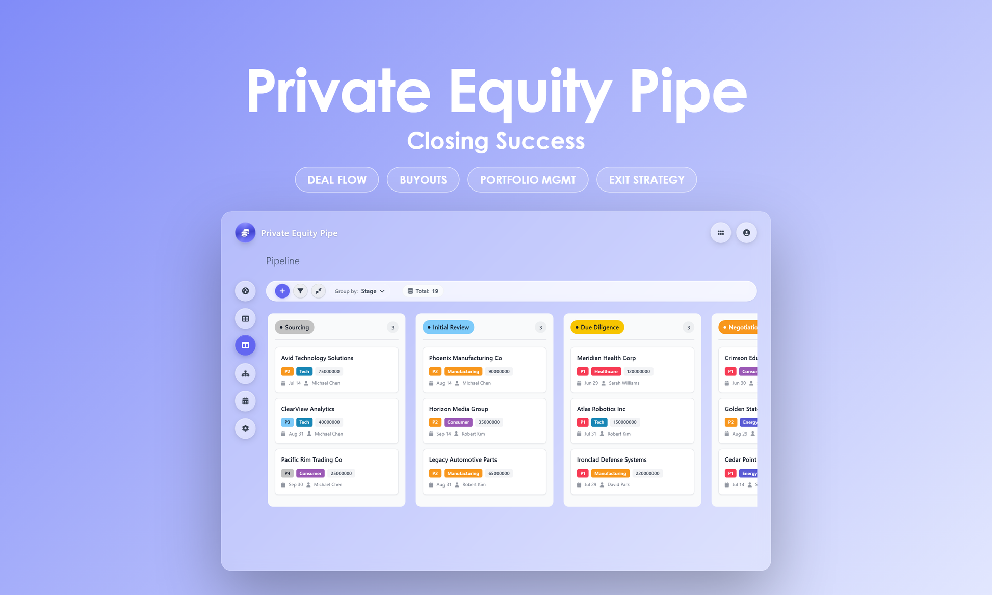 Private Equity Pipe - Kanban