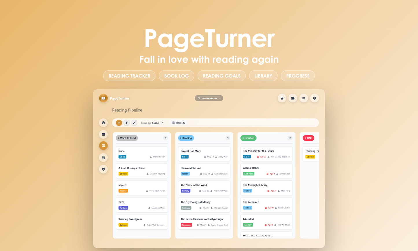 PageTurner - kanban