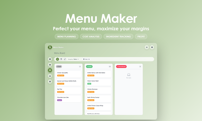 Menu Maker - Kanban