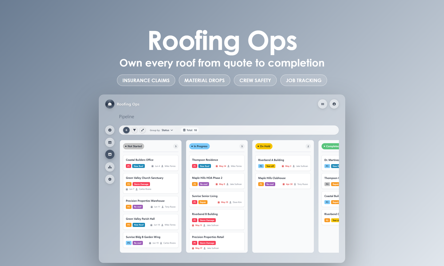Roofing Ops - Kanban