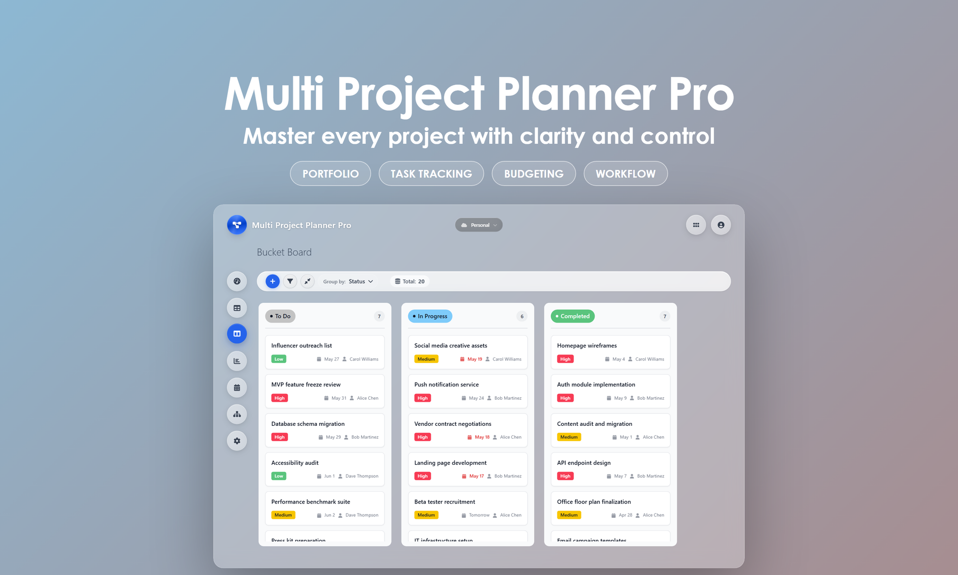 Multi Project Planner Pro - Kanban