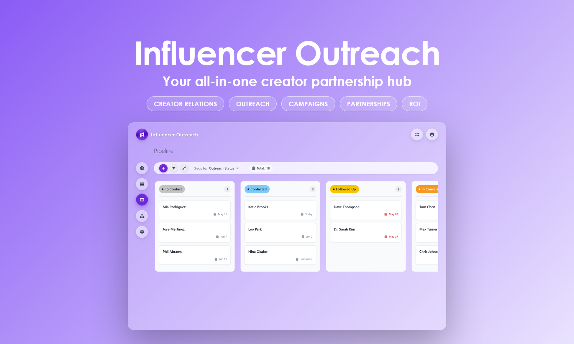 Influencer Outreach - Kanban