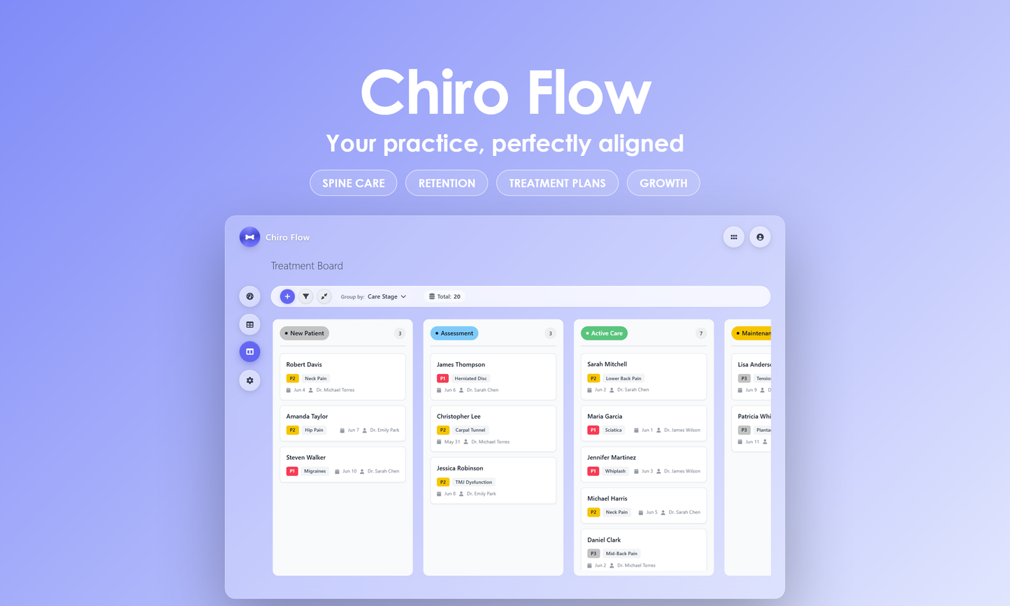 Chiro Flow - Kanban