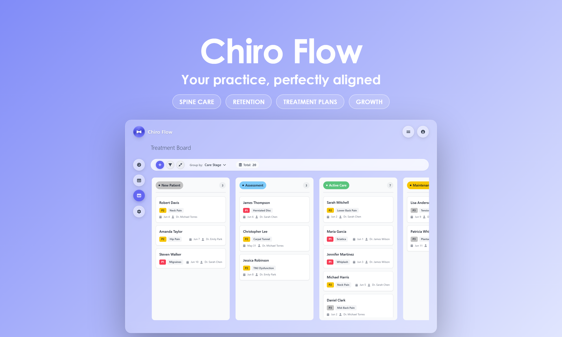 Chiro Flow - Kanban