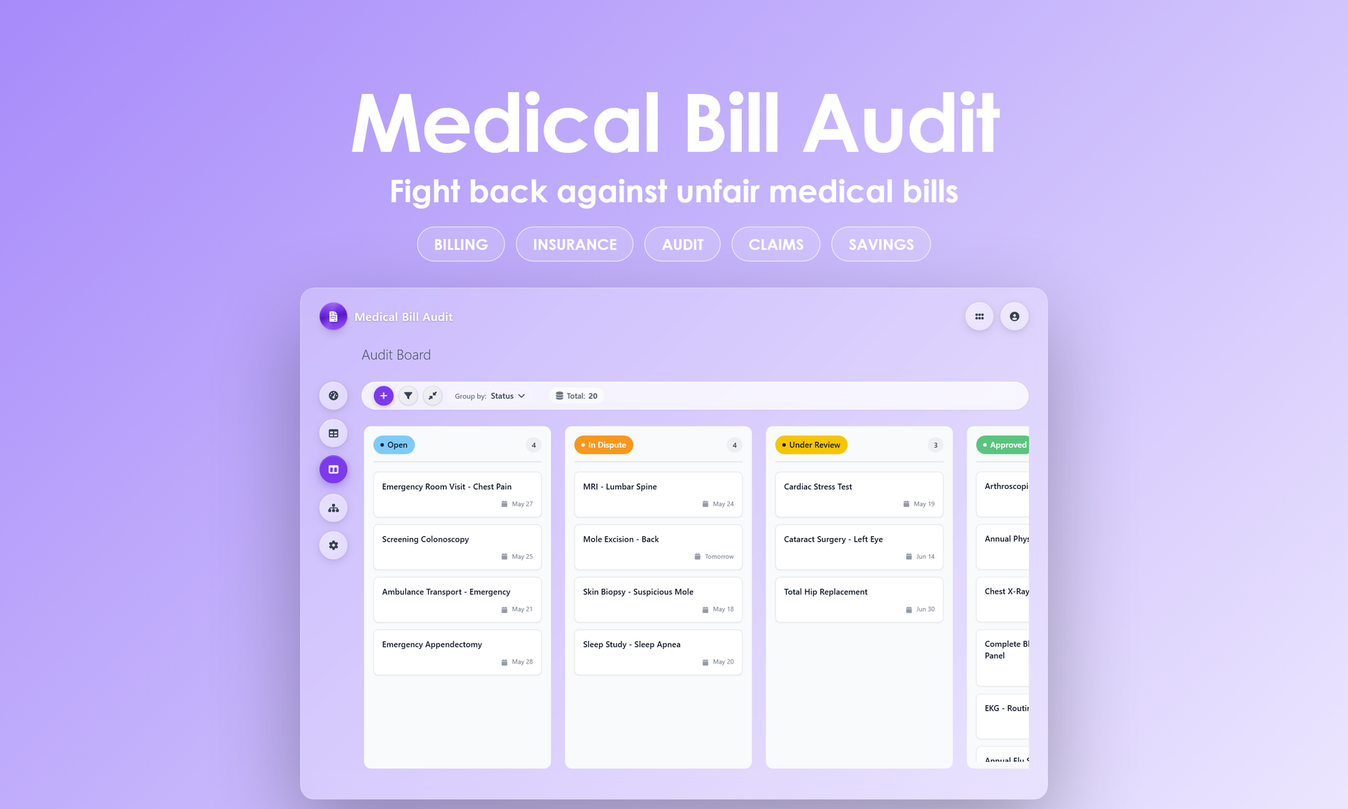 Medical Bill Audit - Kanban