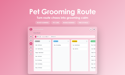 Pet Grooming Route - Kanban