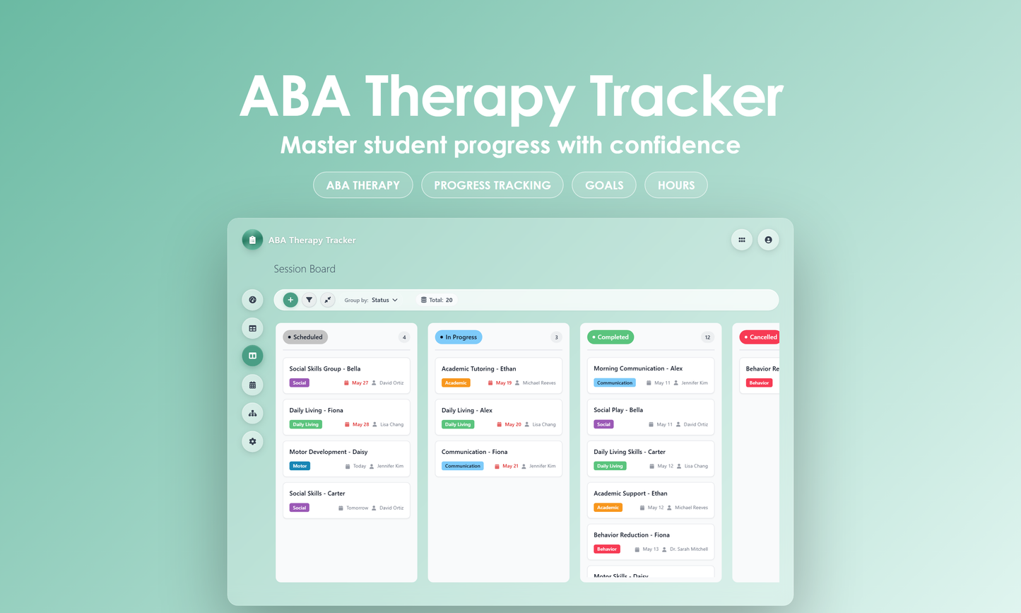 ABA Therapy Tracker - Kanban