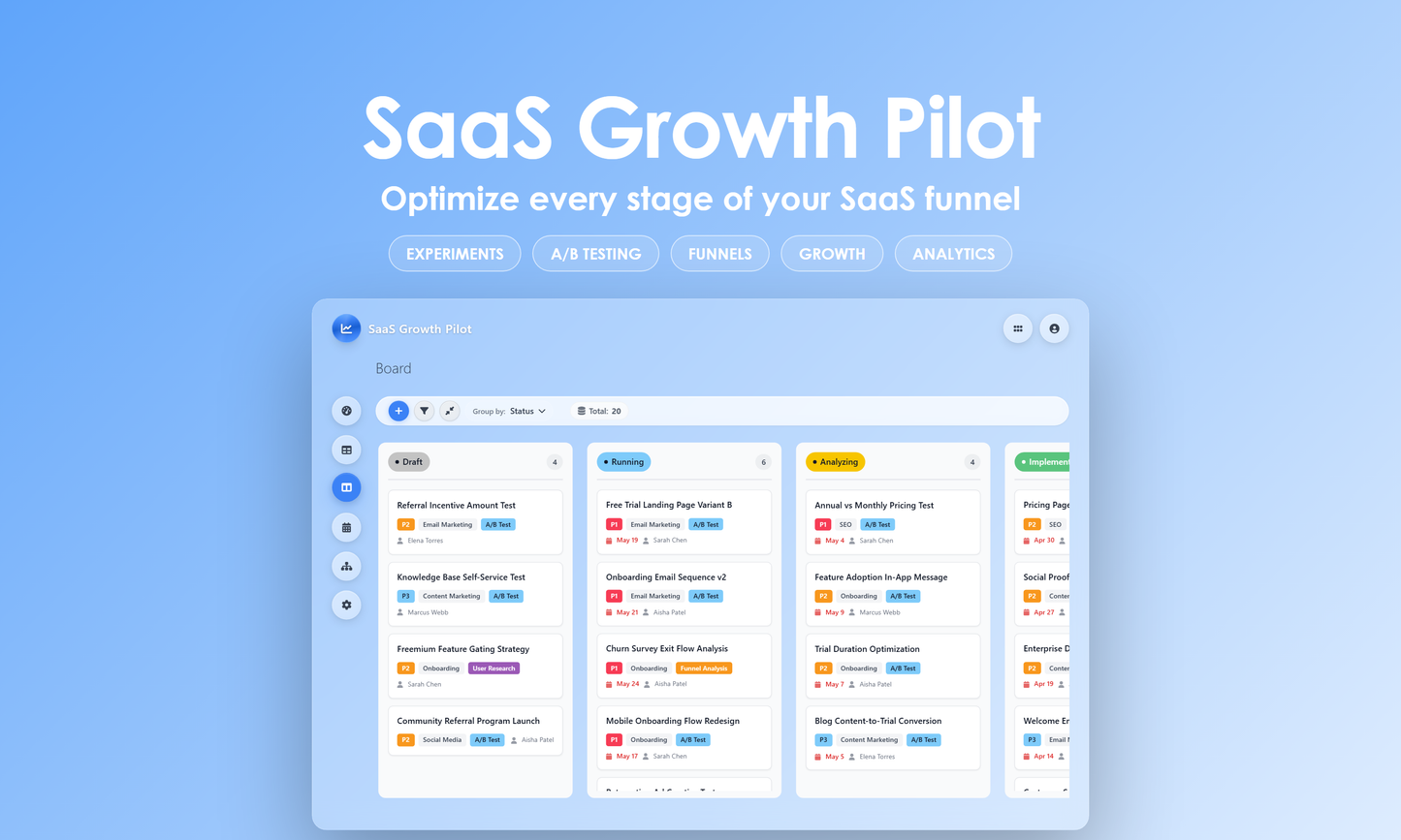 SaaS Growth Pilot - Kanban