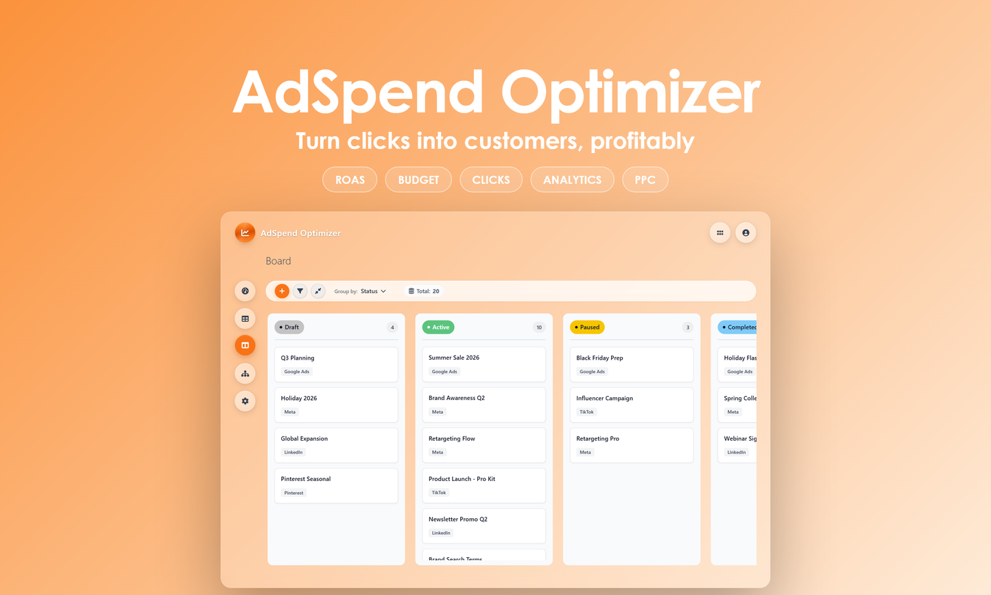 AdSpend Optimizer - Kanban