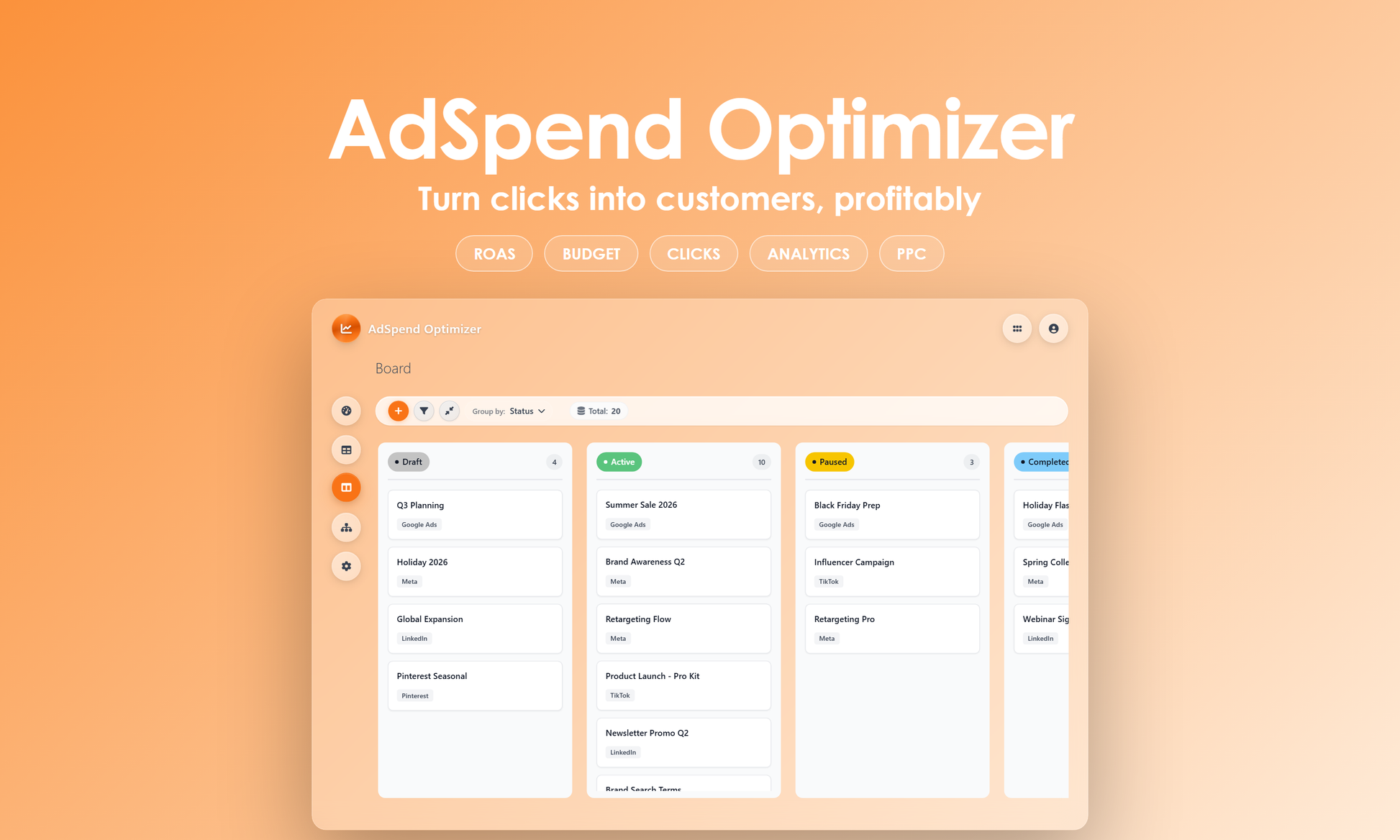 AdSpend Optimizer - Kanban
