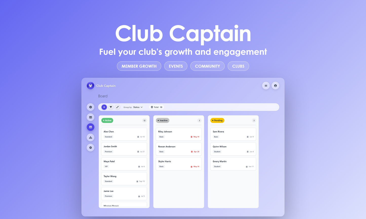 Club Captain - Kanban