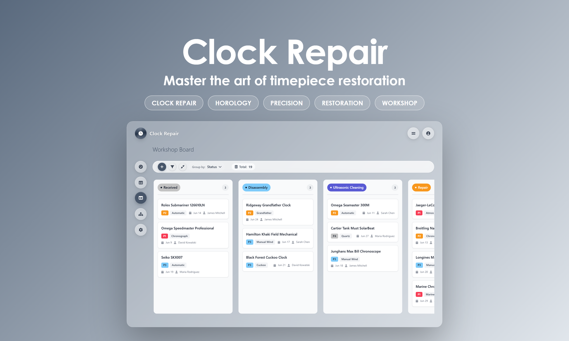 Clock Repair - Kanban