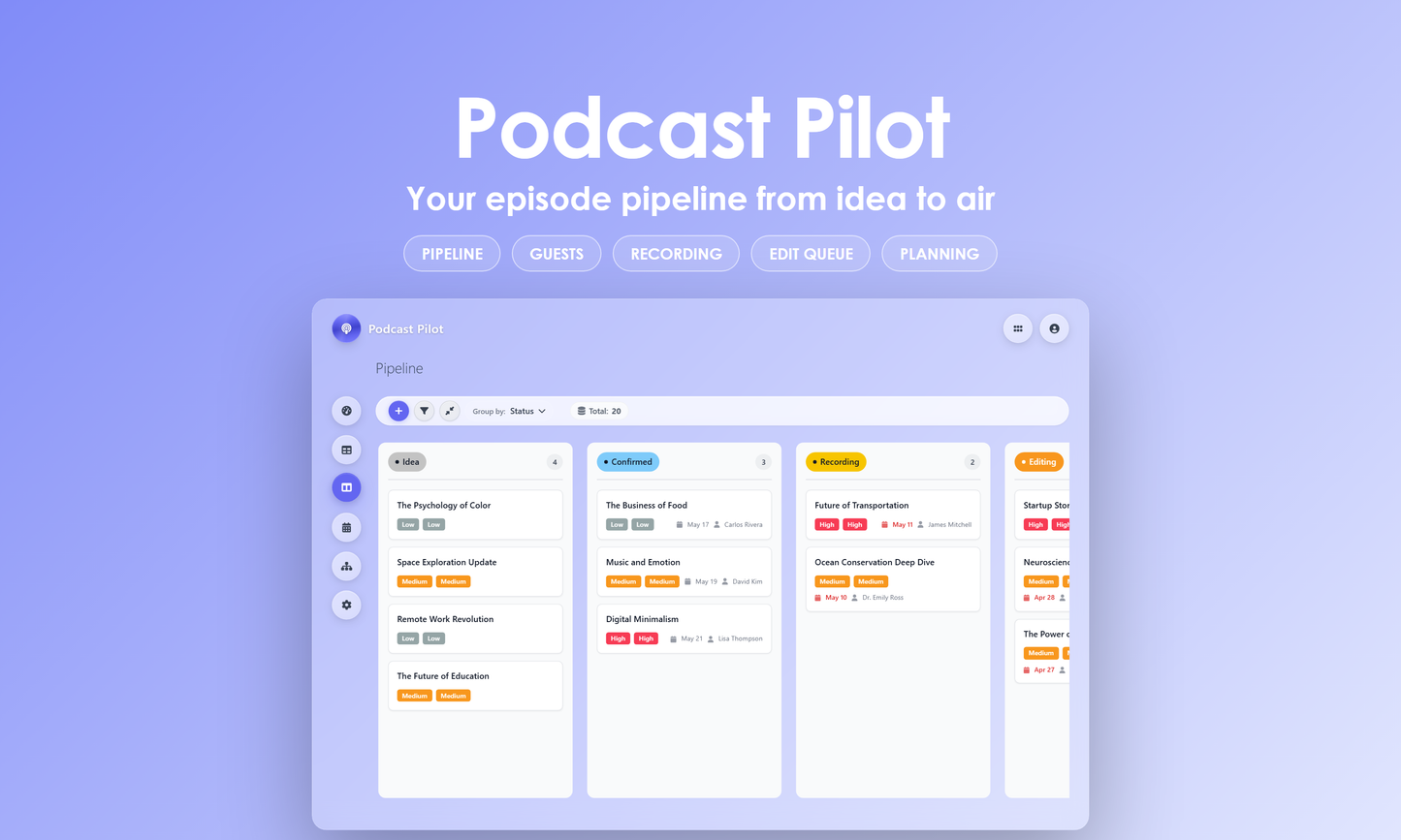 Podcast Pilot - kanban