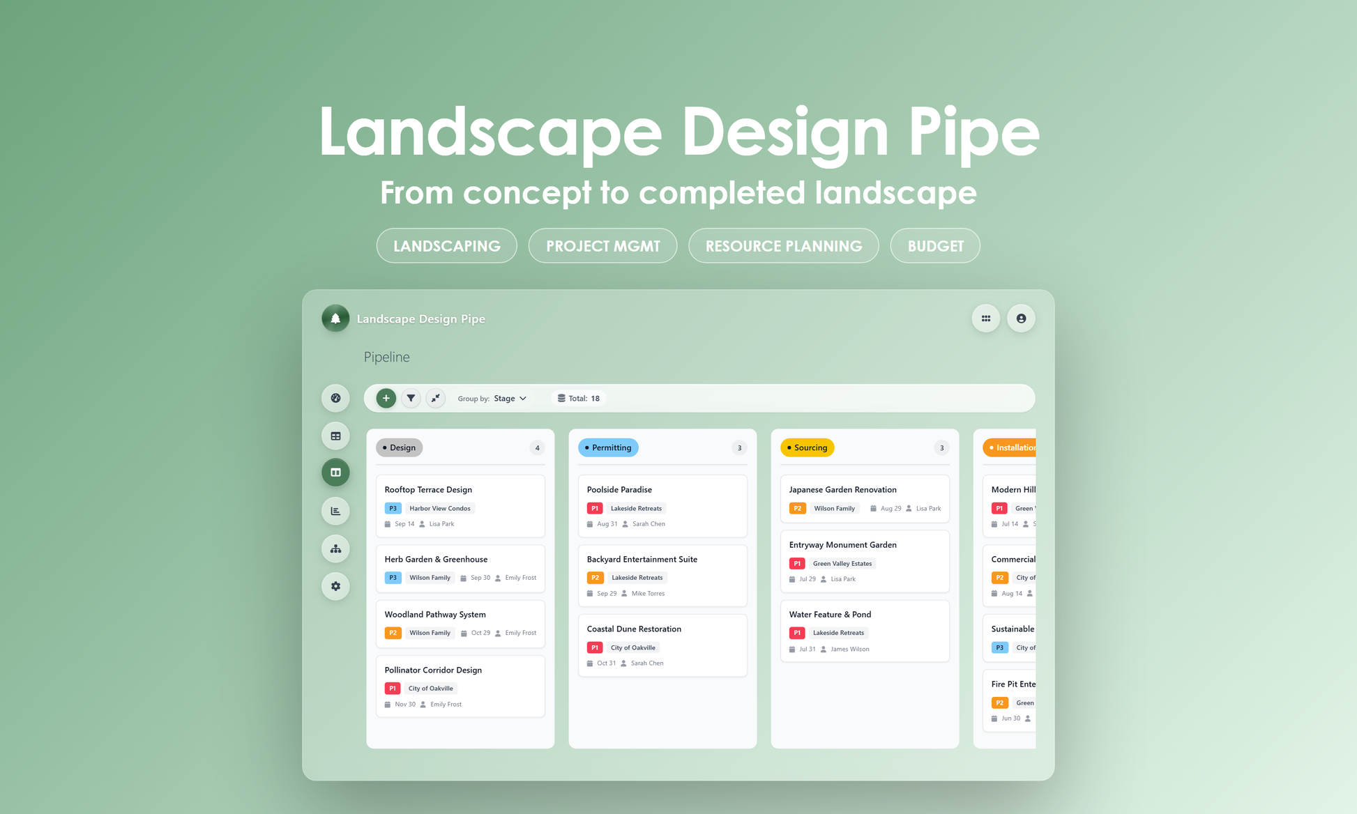 Landscape Design Pipe - Kanban