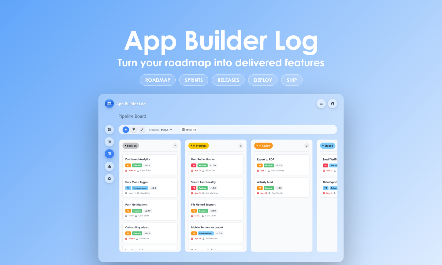 App Builder Log - Kanban