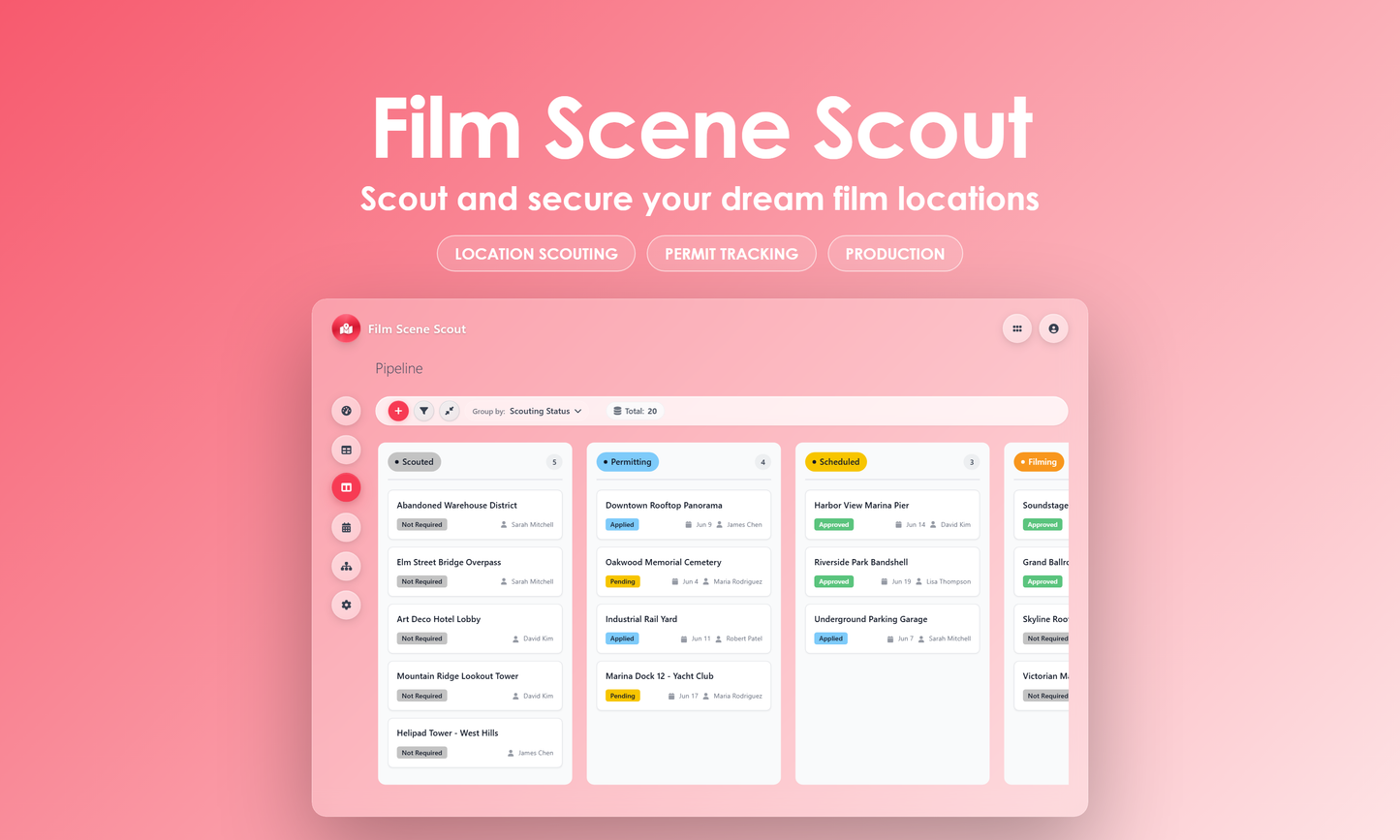 Film Scene Scout - Kanban