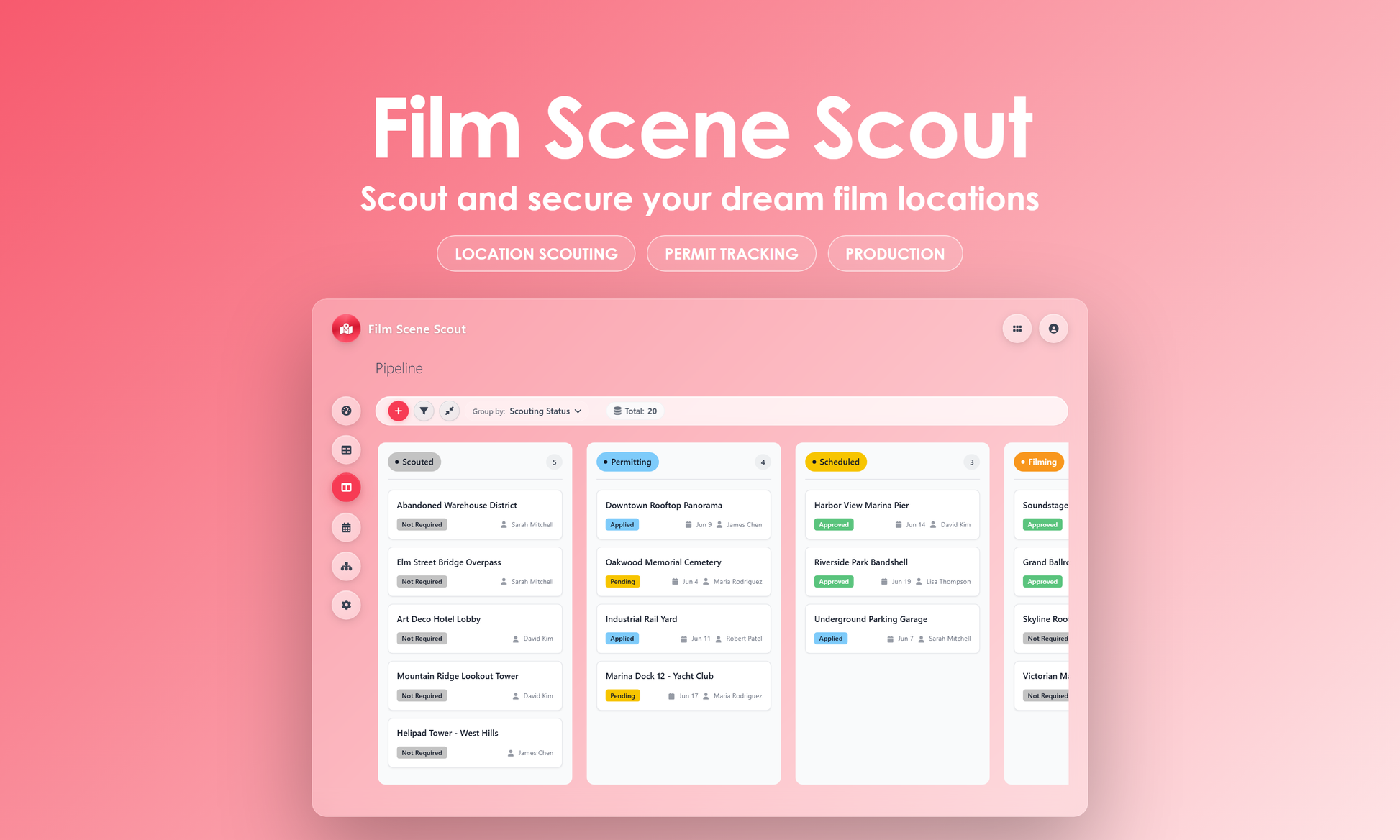Film Scene Scout - Kanban