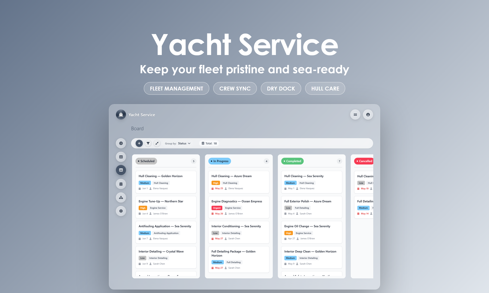 Yacht Service - Kanban