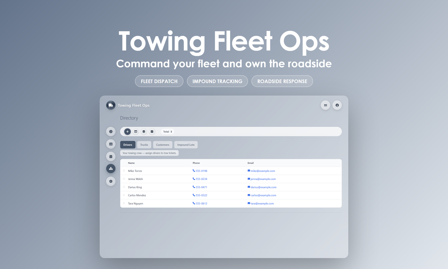 Towing Fleet Ops - Manage