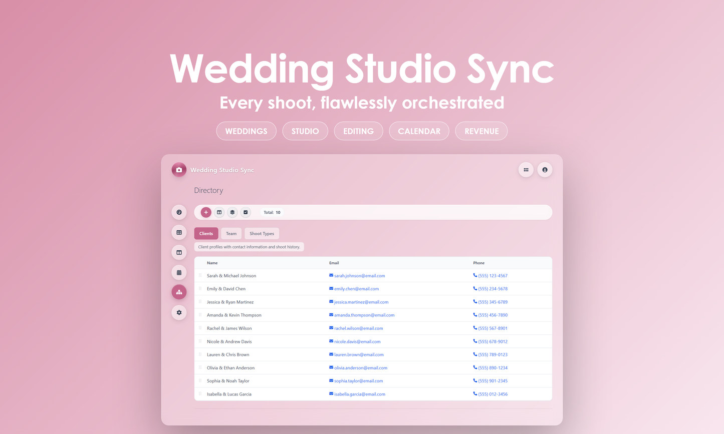 Wedding Studio Sync - Manage