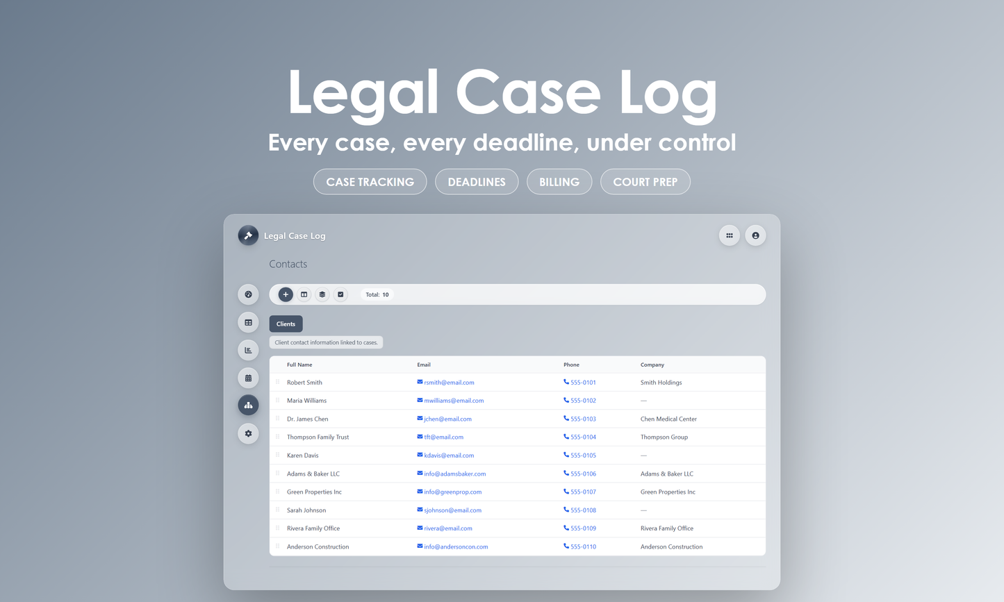 Legal Case Log - Manage