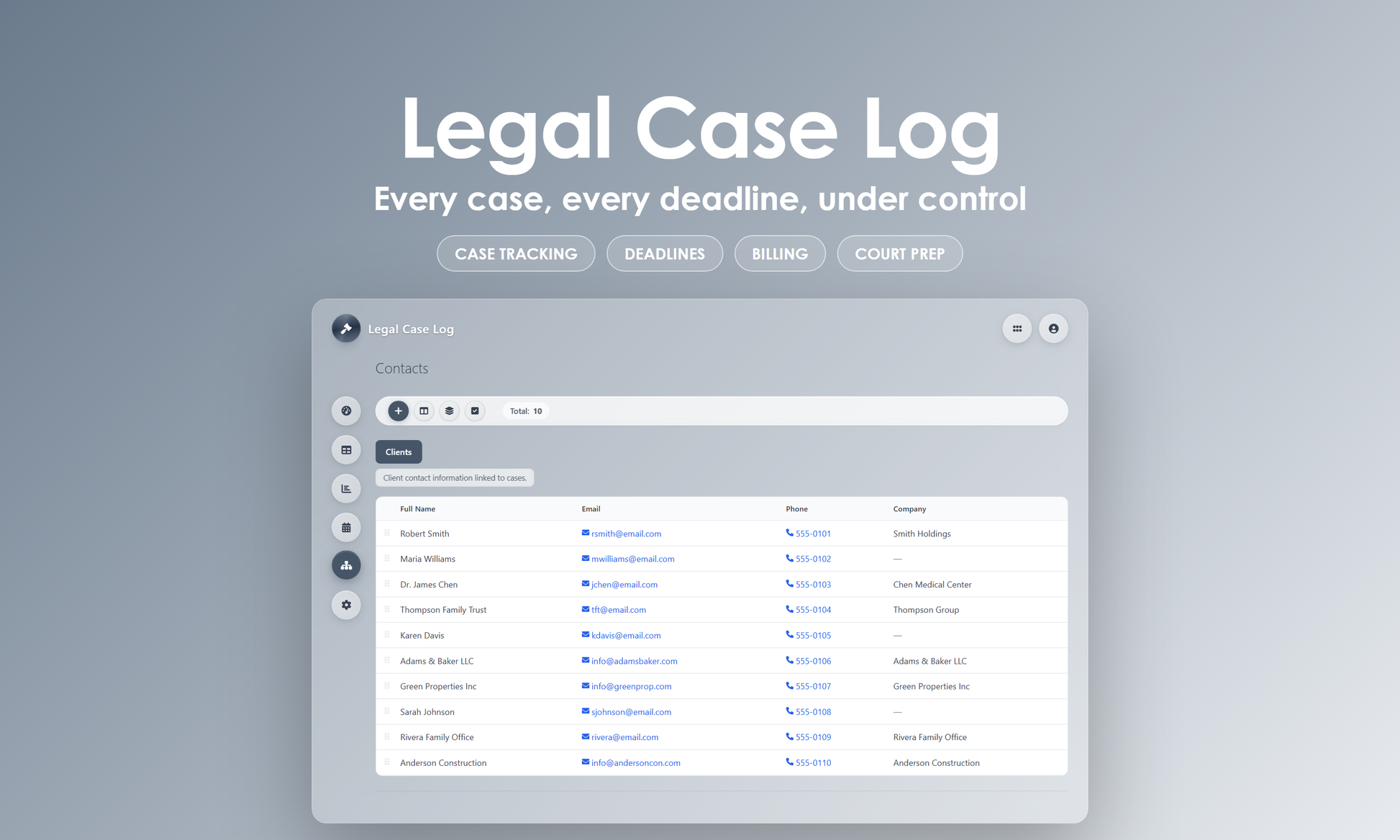Legal Case Log - Manage