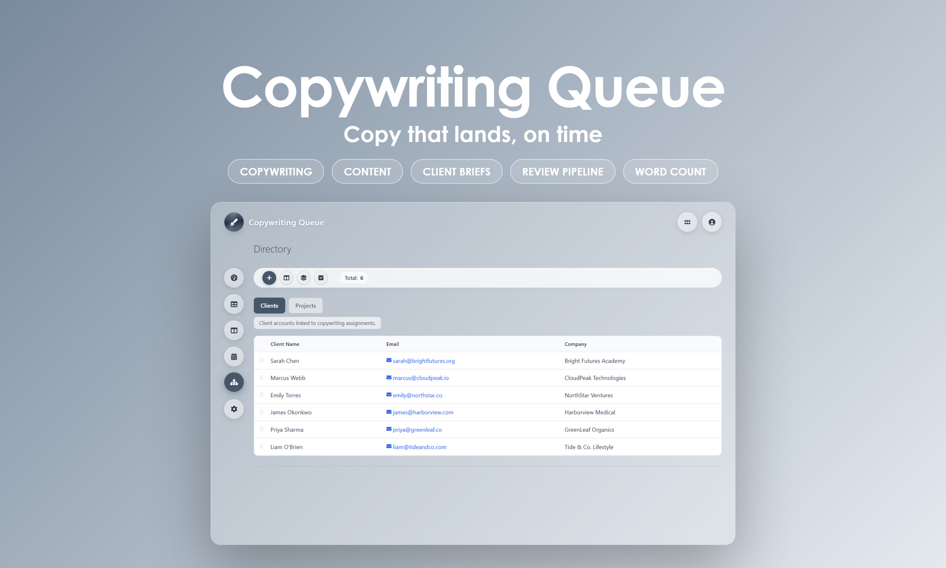 Copywriting Queue - Manage