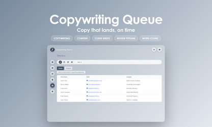 Copywriting Queue - Manage