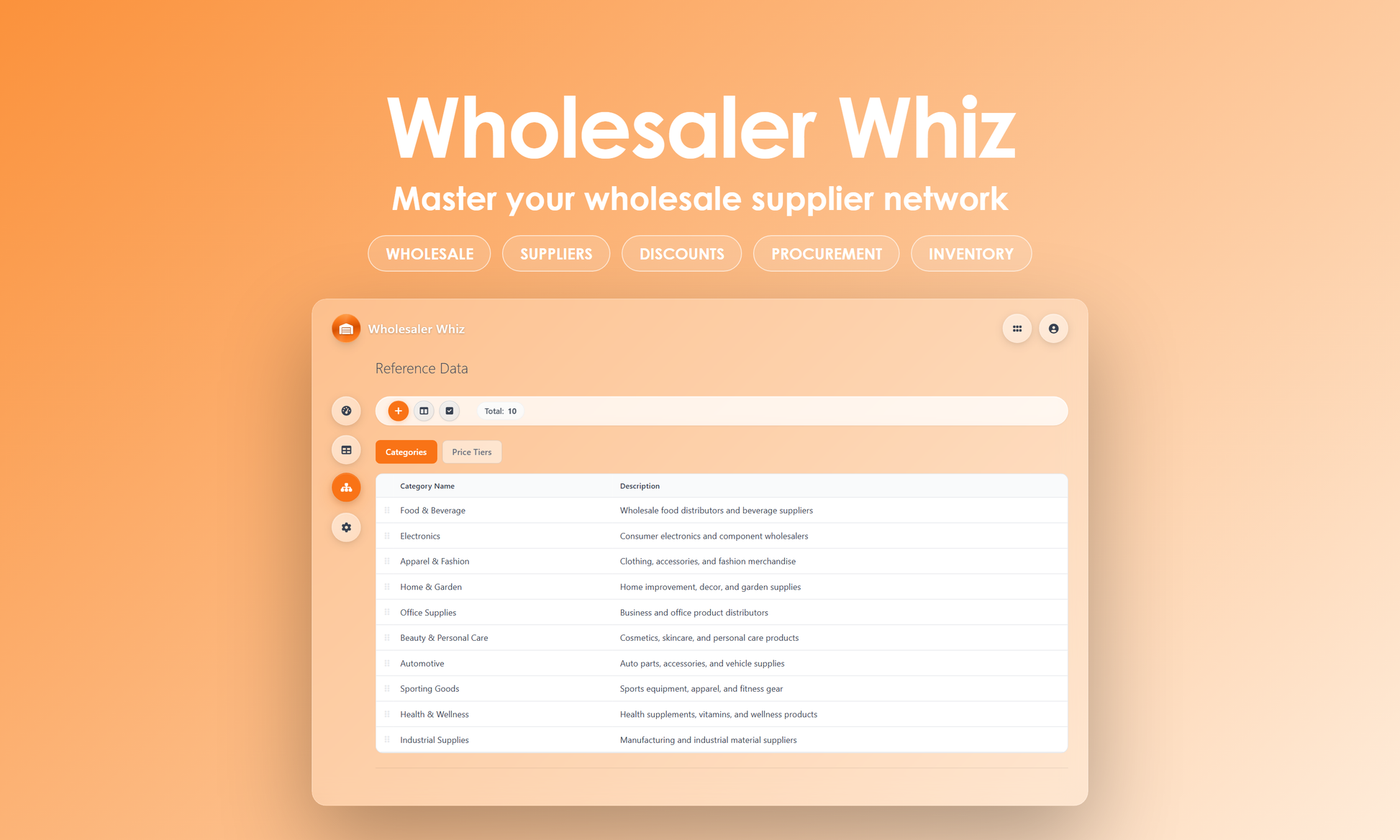 Wholesaler Whiz - Manage