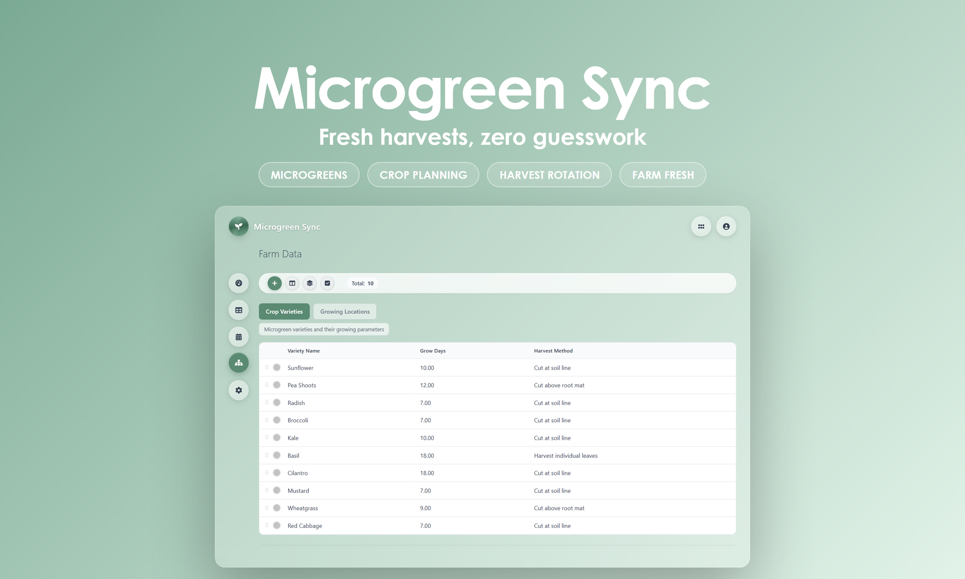 Microgreen Sync - Manage